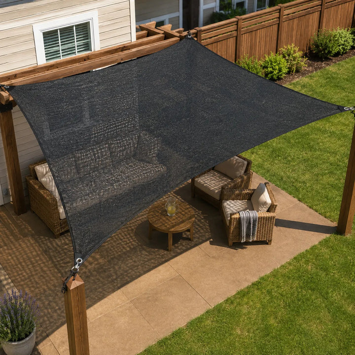 Shadehaven – HDPE Żagiel przeciwsłoneczny do ogrodu, siatka blokująca UV dla patio, podwórka i pergoli