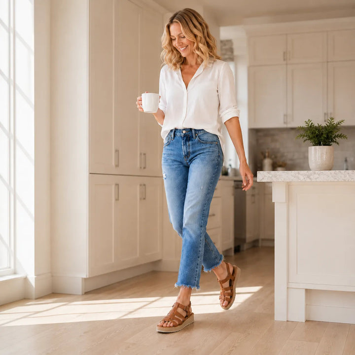 Denara – Miękkie, rozciągliwe, zniszczone, krótkie dżinsy dla kobiet