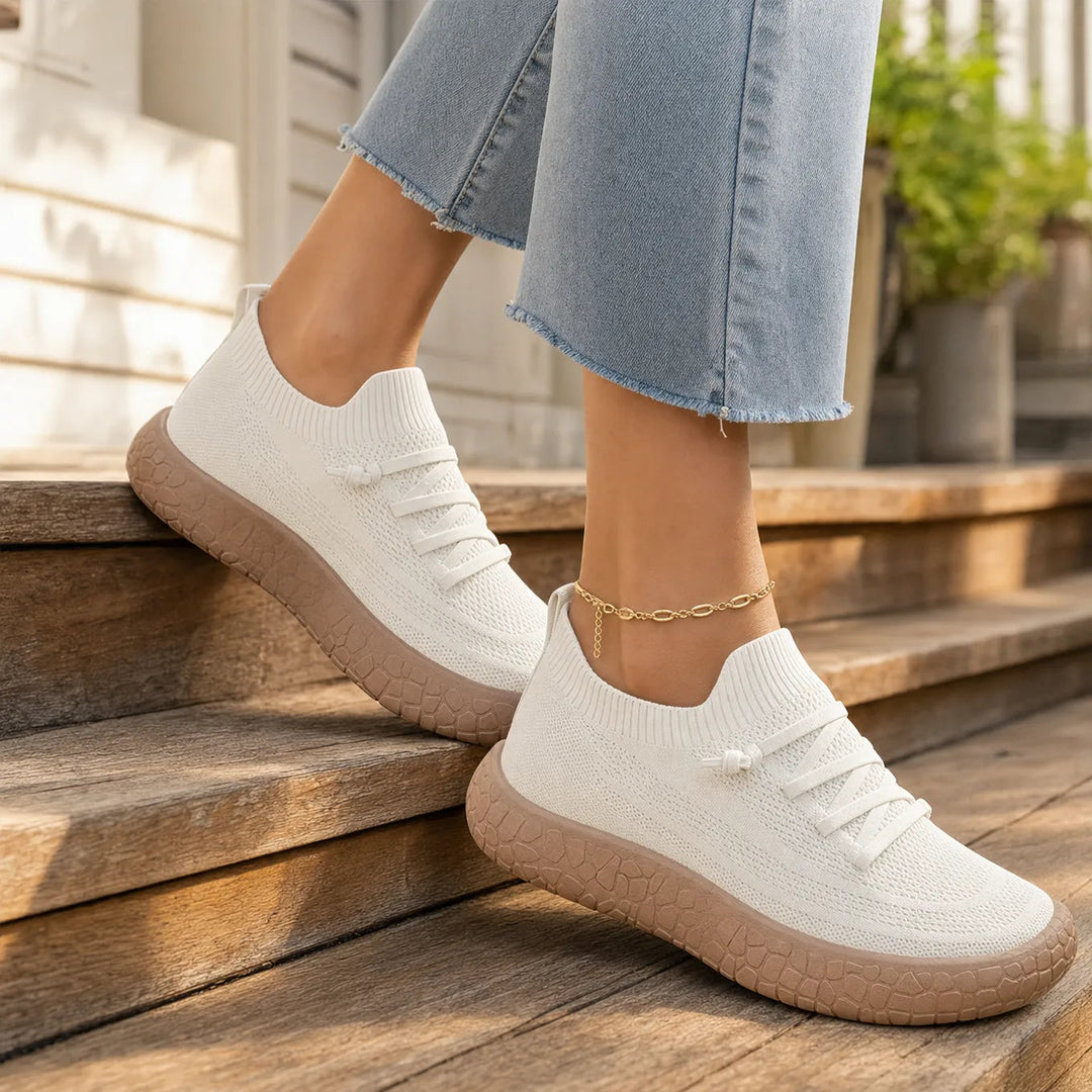 Softstride – Damskie Trampki Slip-On z Dzianiny z Wyściełaną Grubą Podeszwą