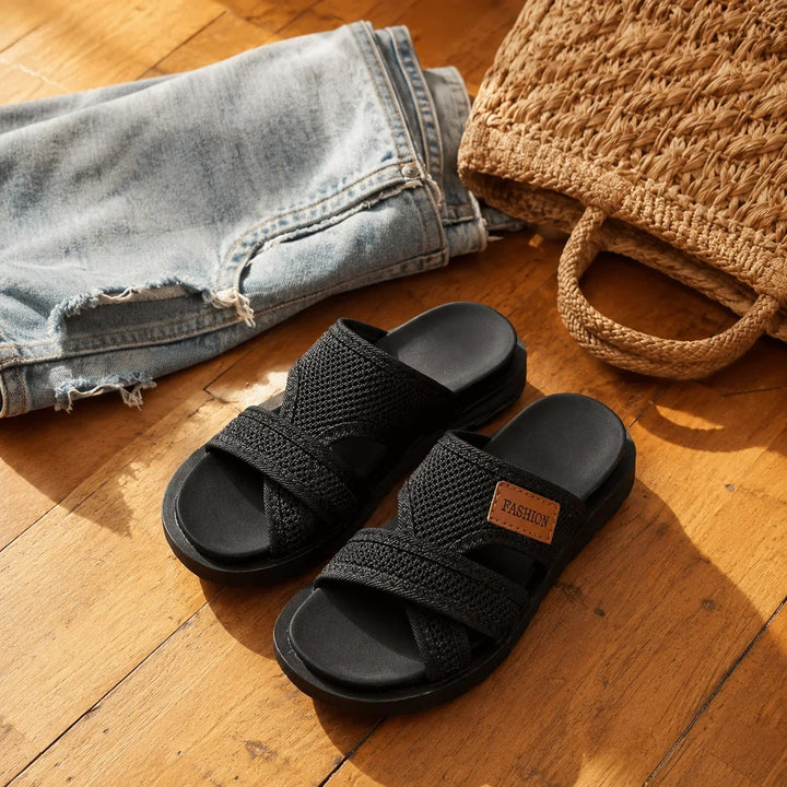 Breezely – Oddychające sandały z siateczki dla szerokich stóp, komfort z odkrytymi palcami
