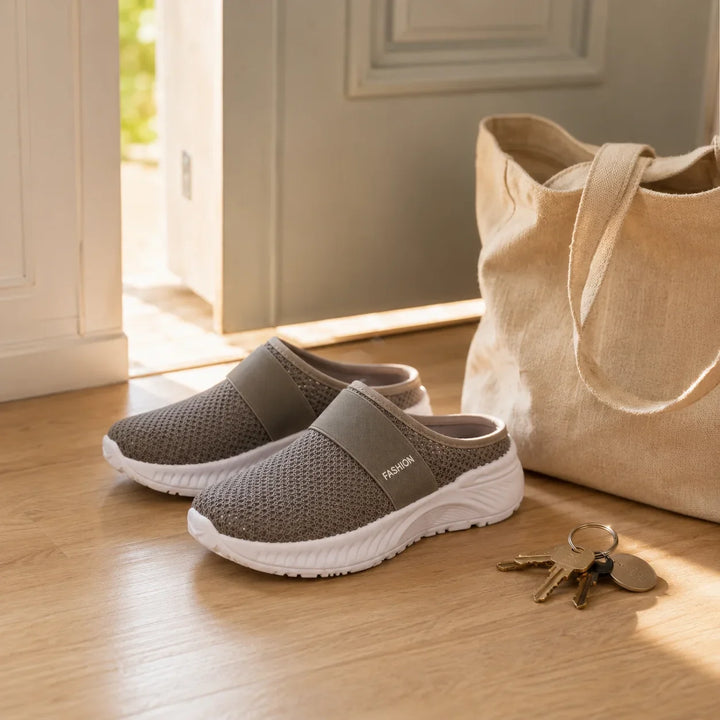 Stride &amp; Soft – Damskie buty slip-on na platformie z siateczki, oddychające, antypoślizgowe