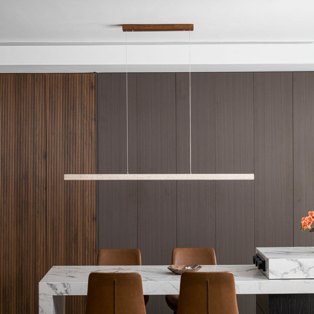 Lampa Wisząca z Liniowego Trawertynu