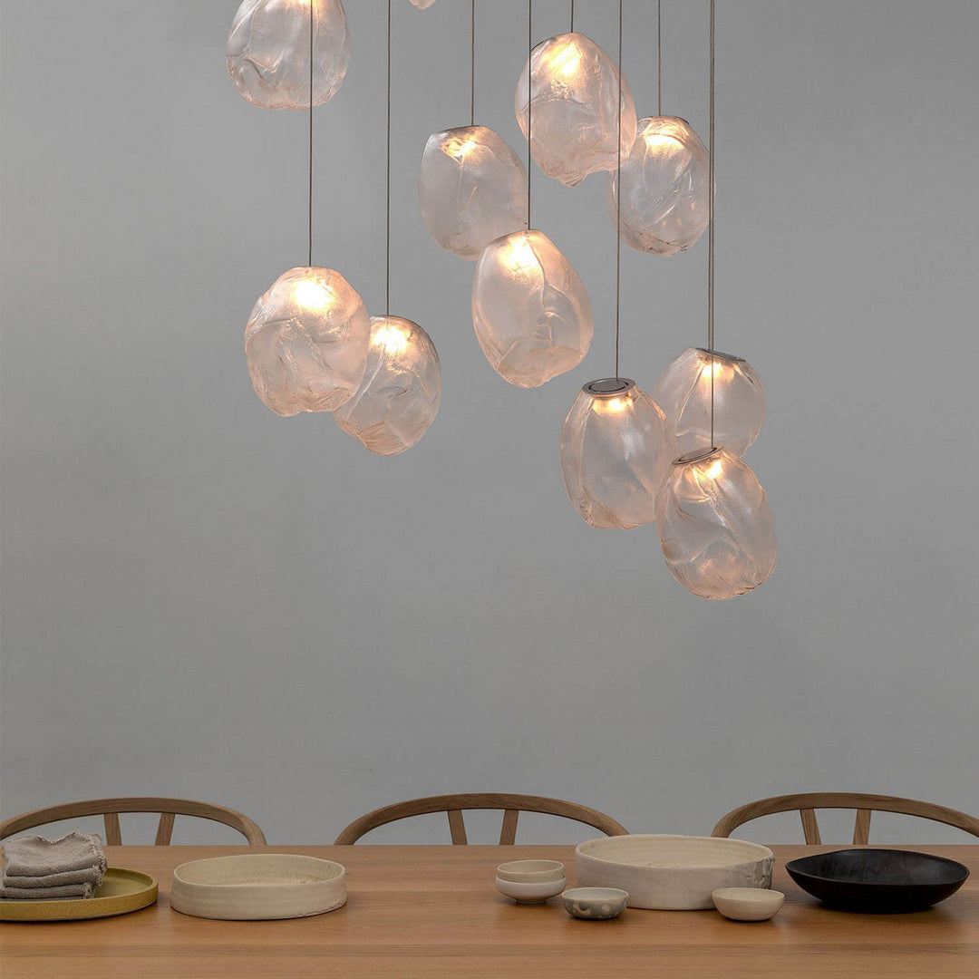 Lampa wisząca z płynnego szkła