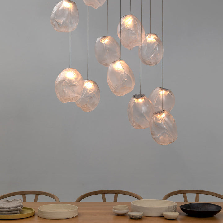 Lampa wisząca z płynnego szkła