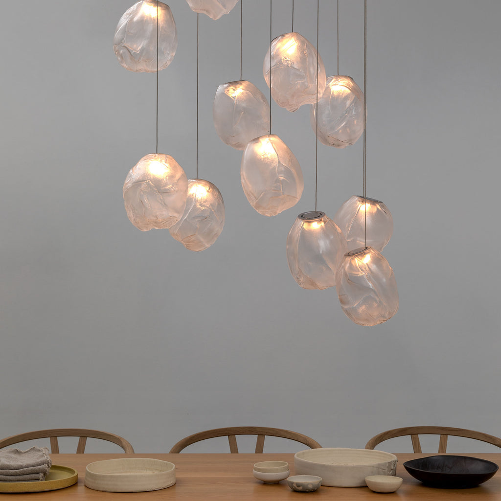 Lampa wisząca z płynnego szkła