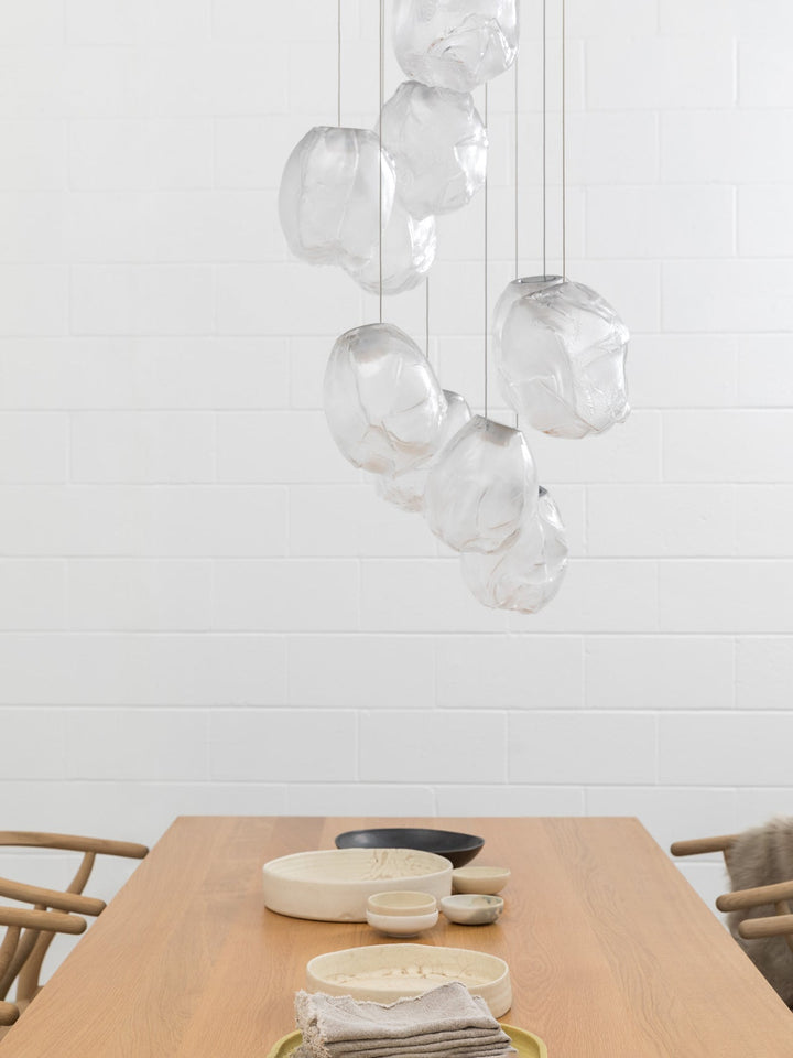 Lampa wisząca z płynnego szkła