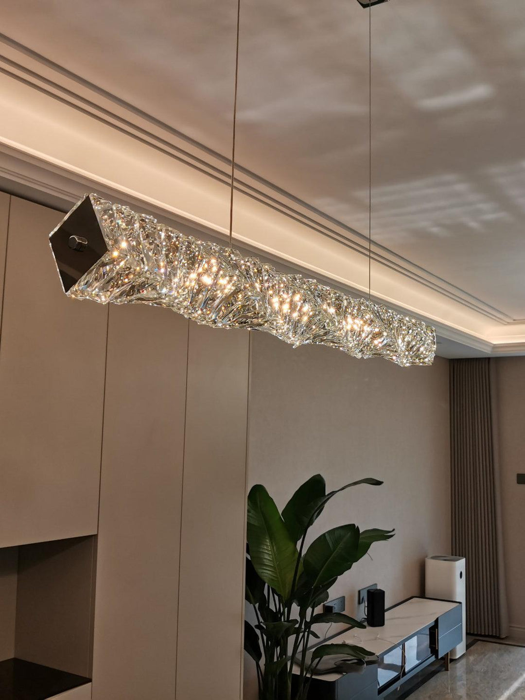 Długa Kryształowa Lampa Wisząca