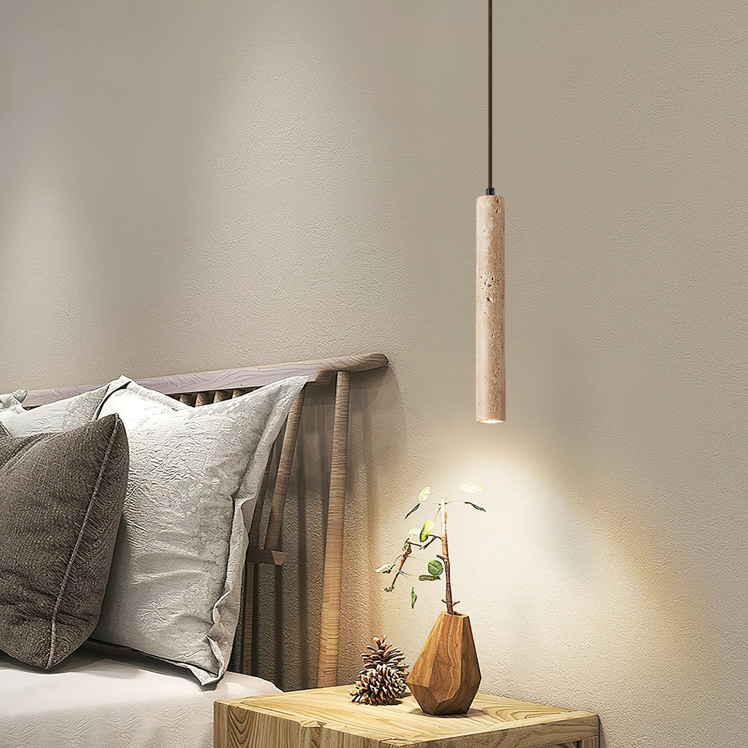 Lampa wisząca w kształcie długiego cylindra
