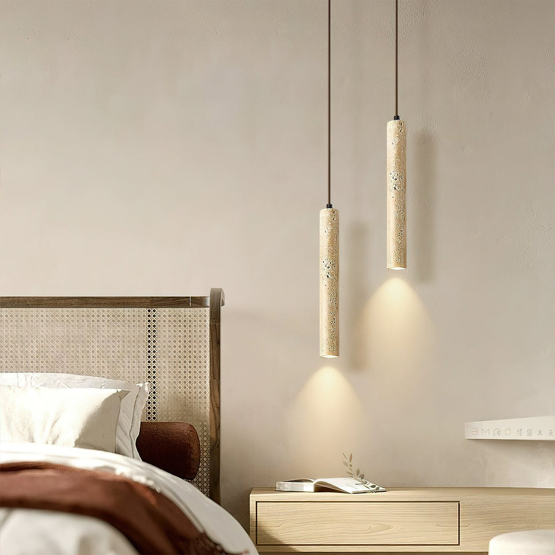 Lampa wisząca w kształcie długiego cylindra