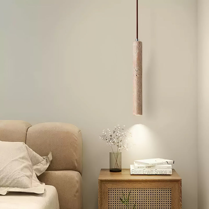Lampa wisząca w kształcie długiego cylindra