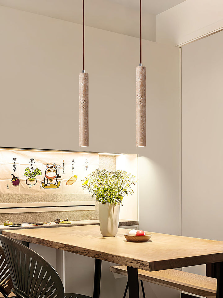 Lampa wisząca w kształcie długiego cylindra