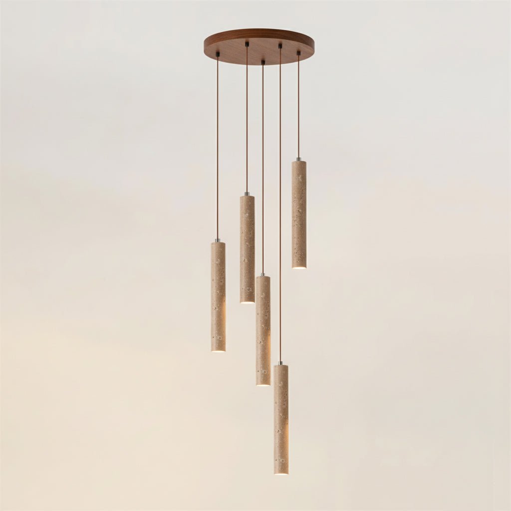Lampa wisząca w kształcie długiego cylindra