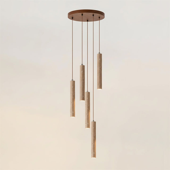 Lampa wisząca w kształcie długiego cylindra