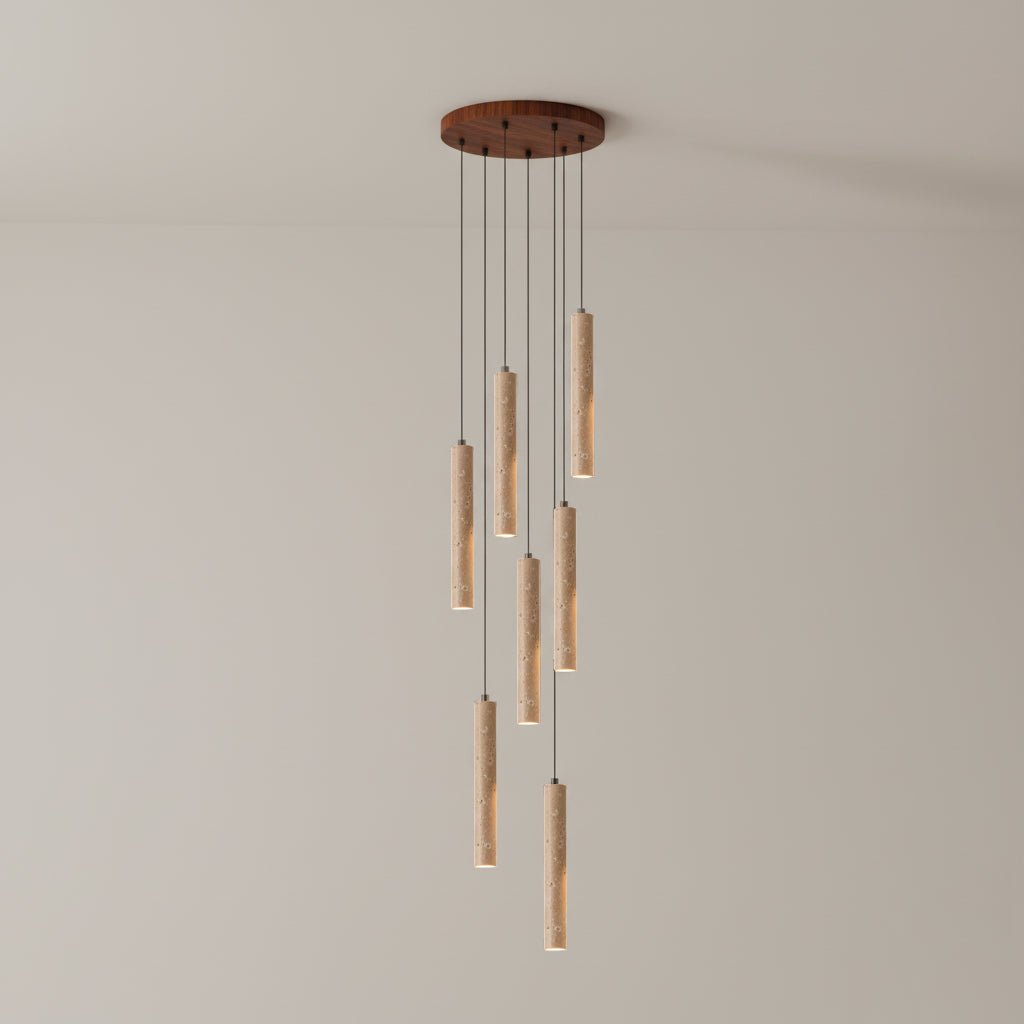 Lampa wisząca w kształcie długiego cylindra