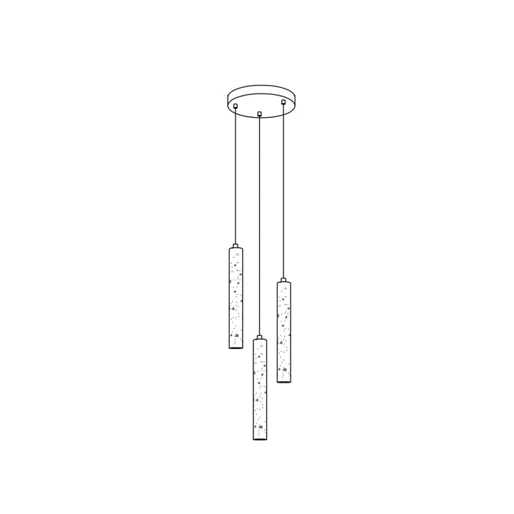 Lampa wisząca w kształcie długiego cylindra