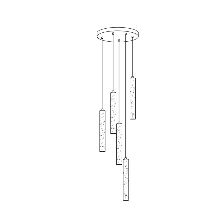 Lampa wisząca w kształcie długiego cylindra