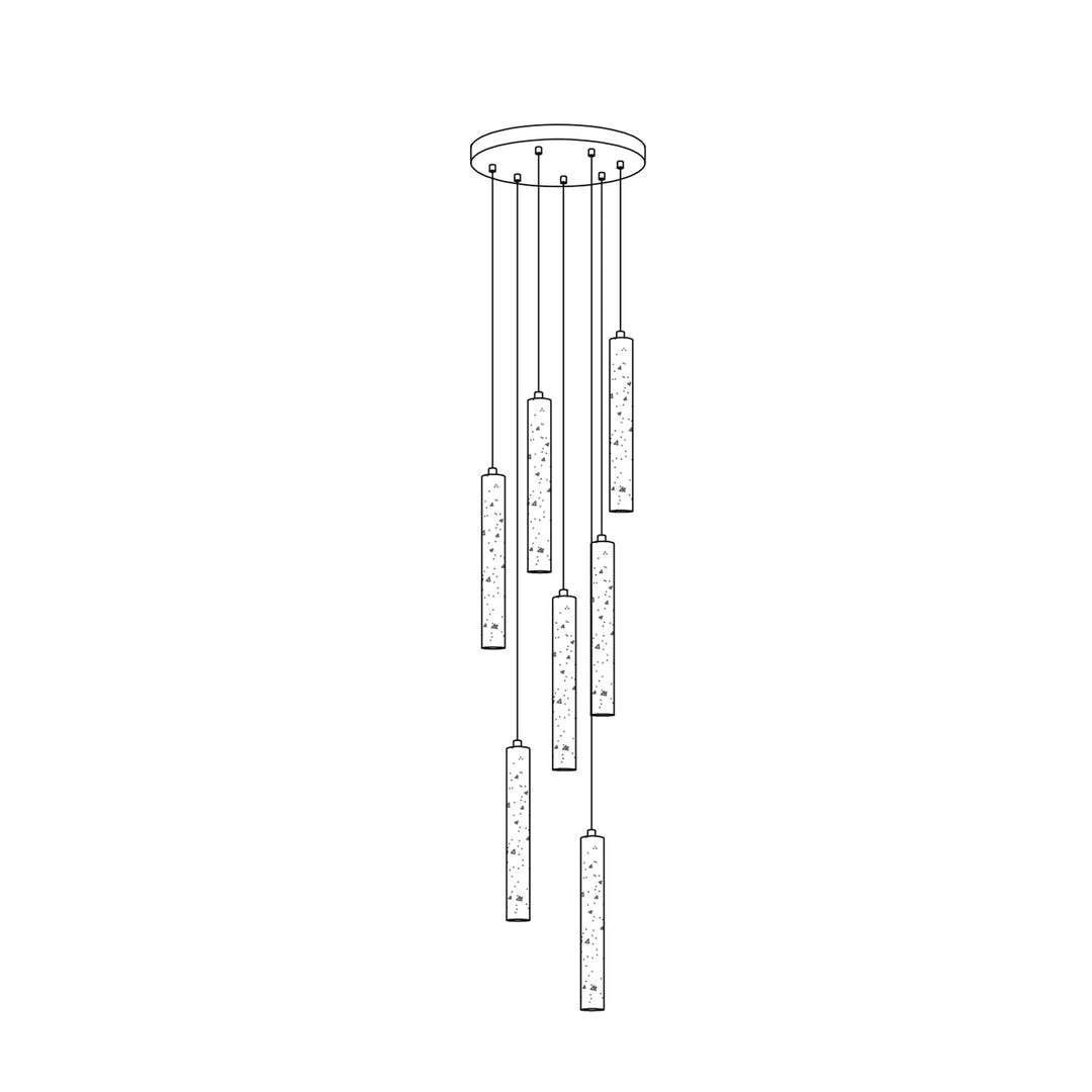Lampa wisząca w kształcie długiego cylindra
