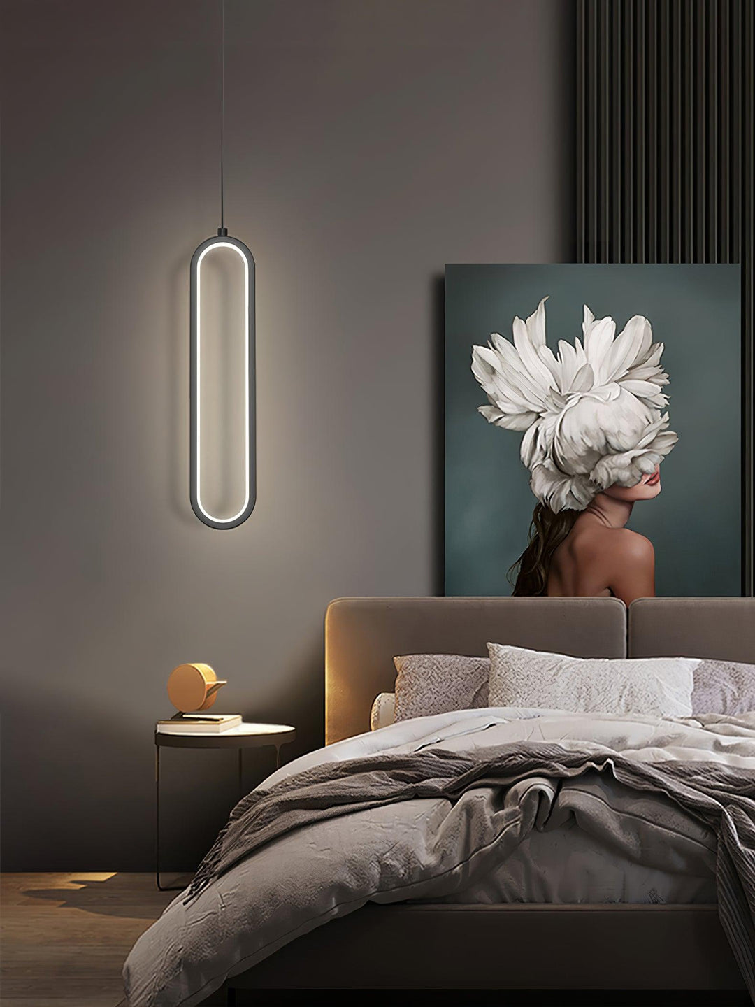 Długa Owalna Lampa Wisząca LED