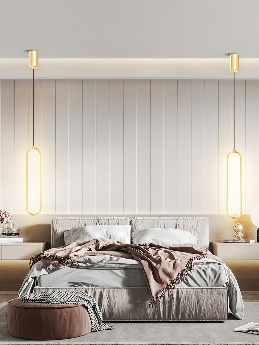 Długa Owalna Lampa Wisząca LED