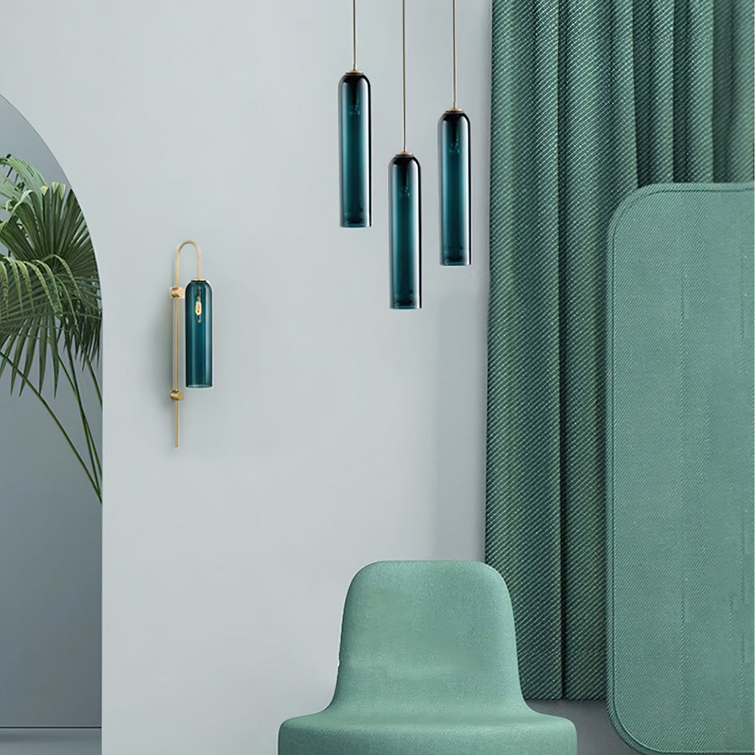 Długi szklany wiszący lampion