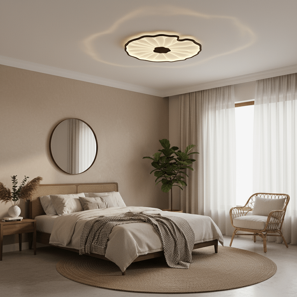 Lampa sufitowa z akrylowego liścia lotosu