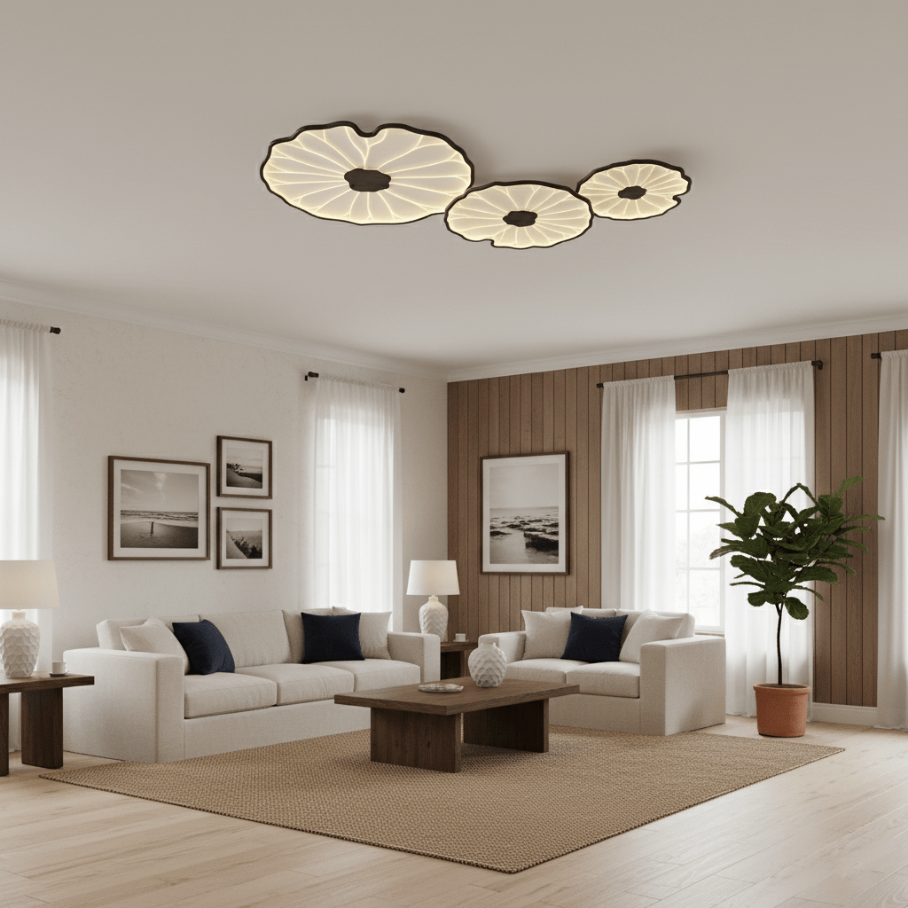 Lampa sufitowa z akrylowego liścia lotosu