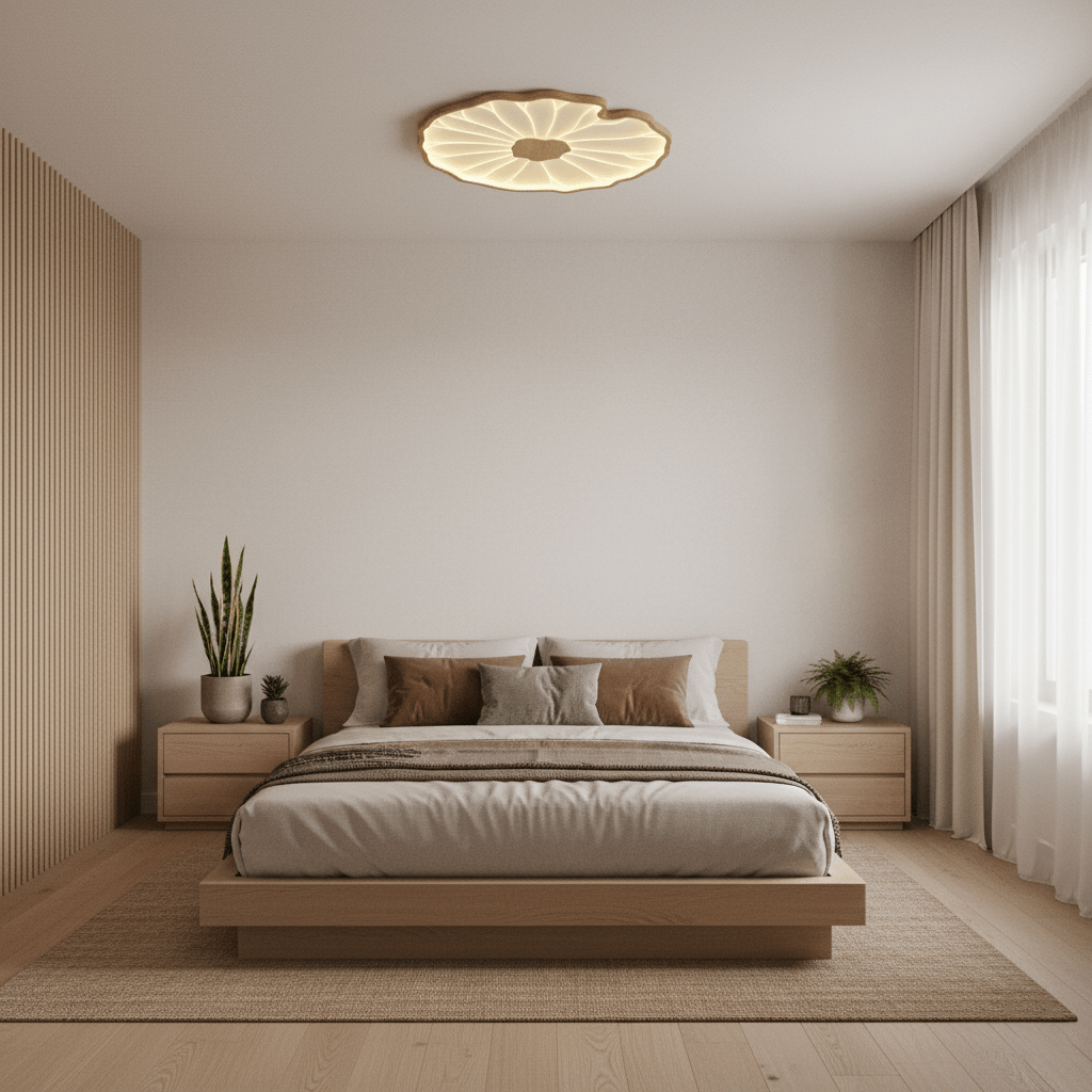 Lampa sufitowa z akrylowego liścia lotosu