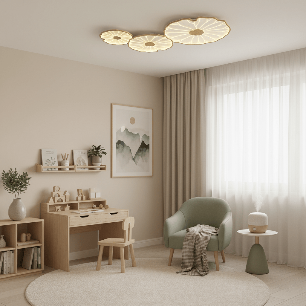 Lampa sufitowa z akrylowego liścia lotosu