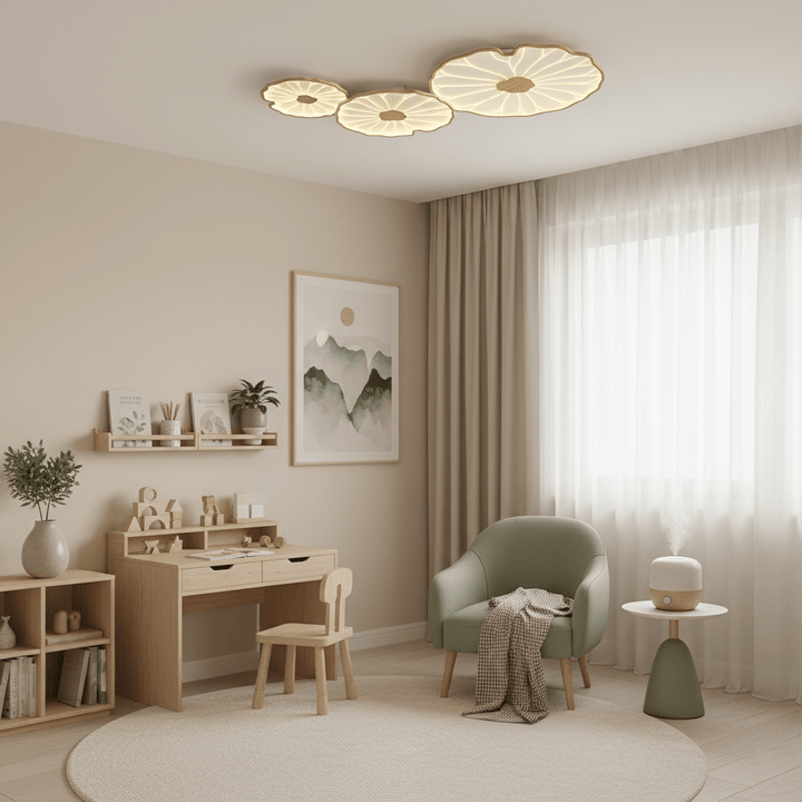 Lampa sufitowa z akrylowego liścia lotosu