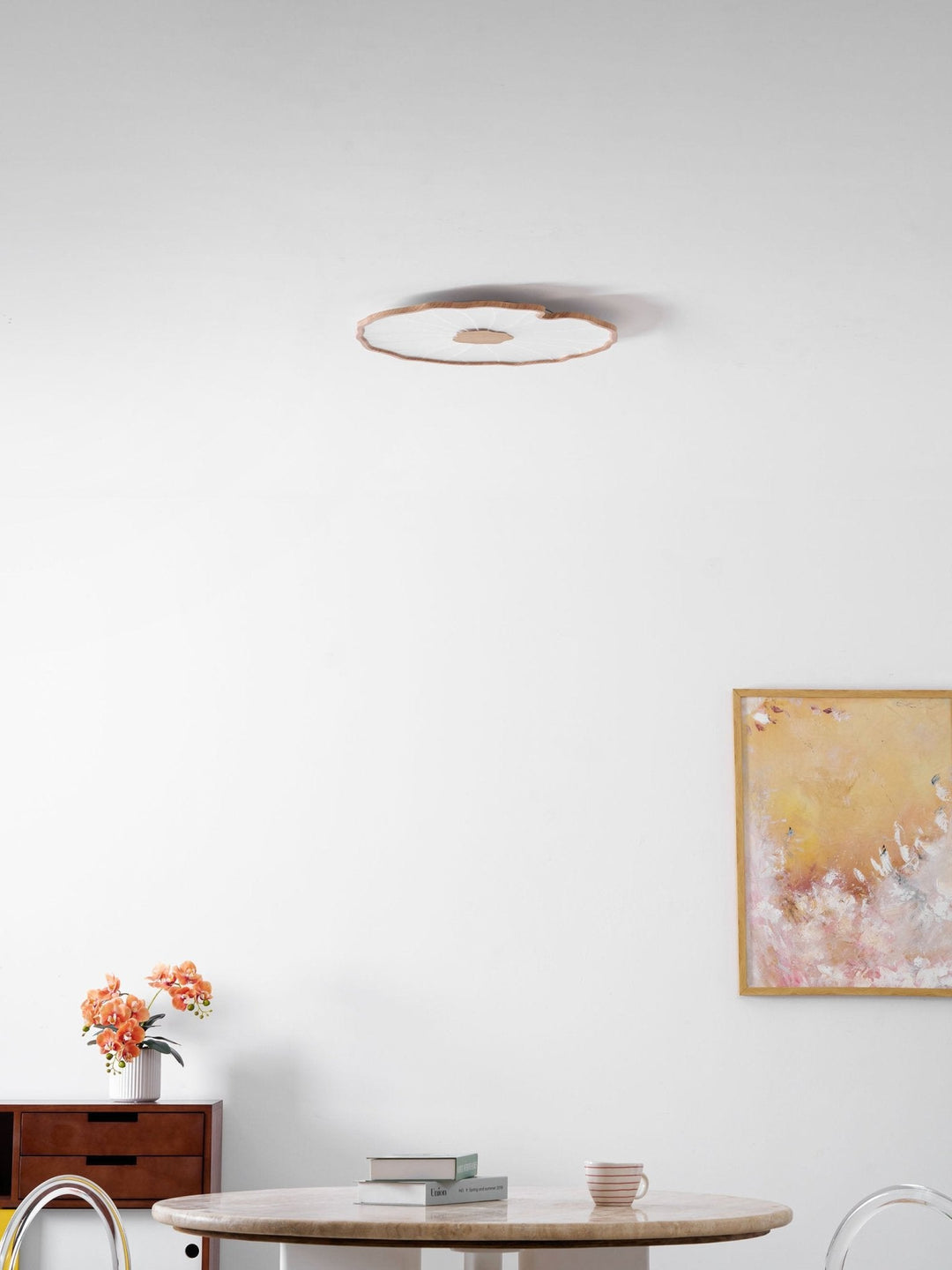 Lampa sufitowa z akrylowego liścia lotosu