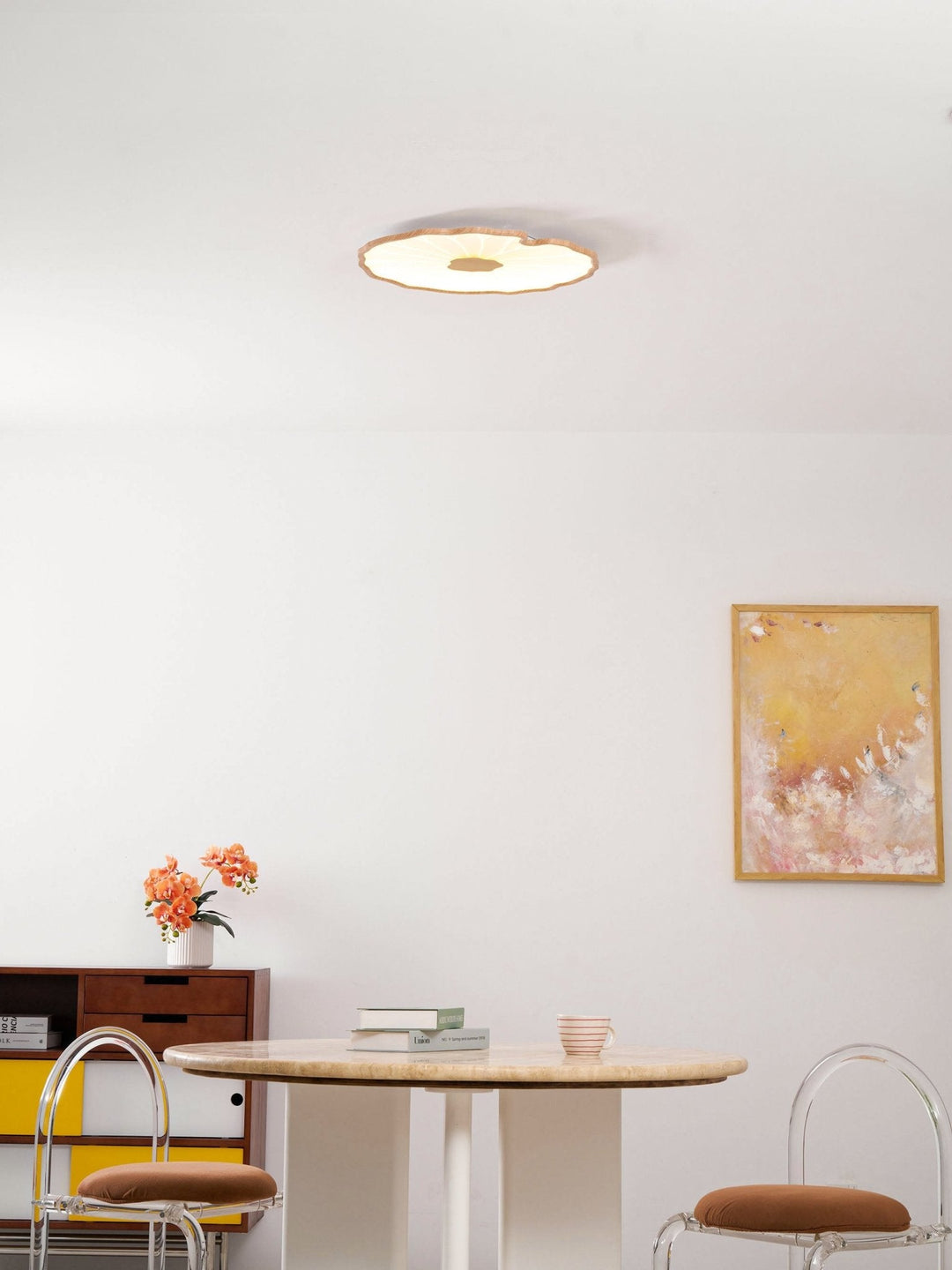 Lampa sufitowa z akrylowego liścia lotosu