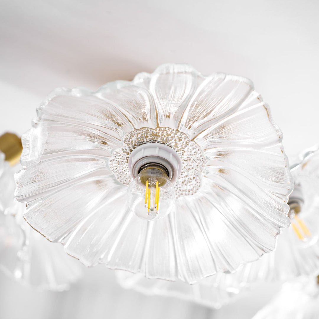 Lampa sufitowa z szkła w kształcie liścia lotosu