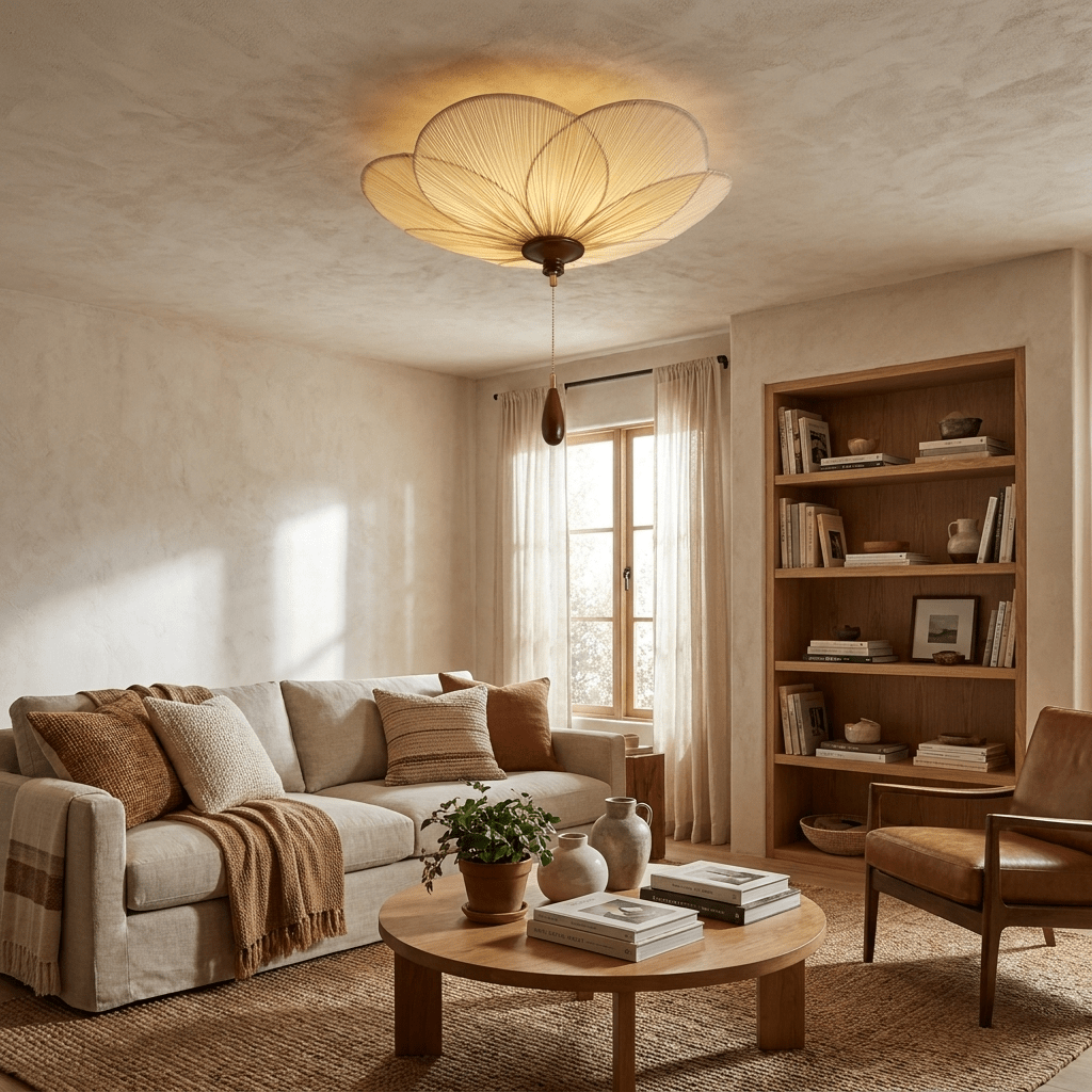 Lampa sufitowa Lotus Bloom z plisowanym kloszem