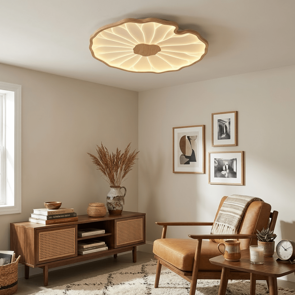 Lampa sufitowa z akrylowego liścia lotosu