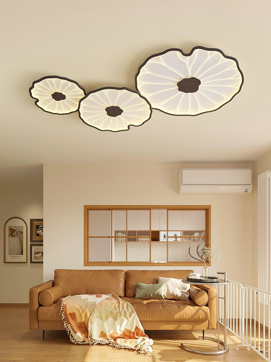 Lampa sufitowa z akrylowego liścia lotosu