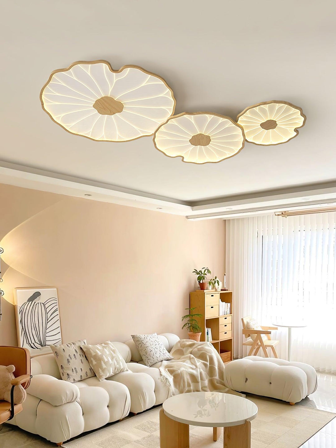 Lampa sufitowa z akrylowego liścia lotosu