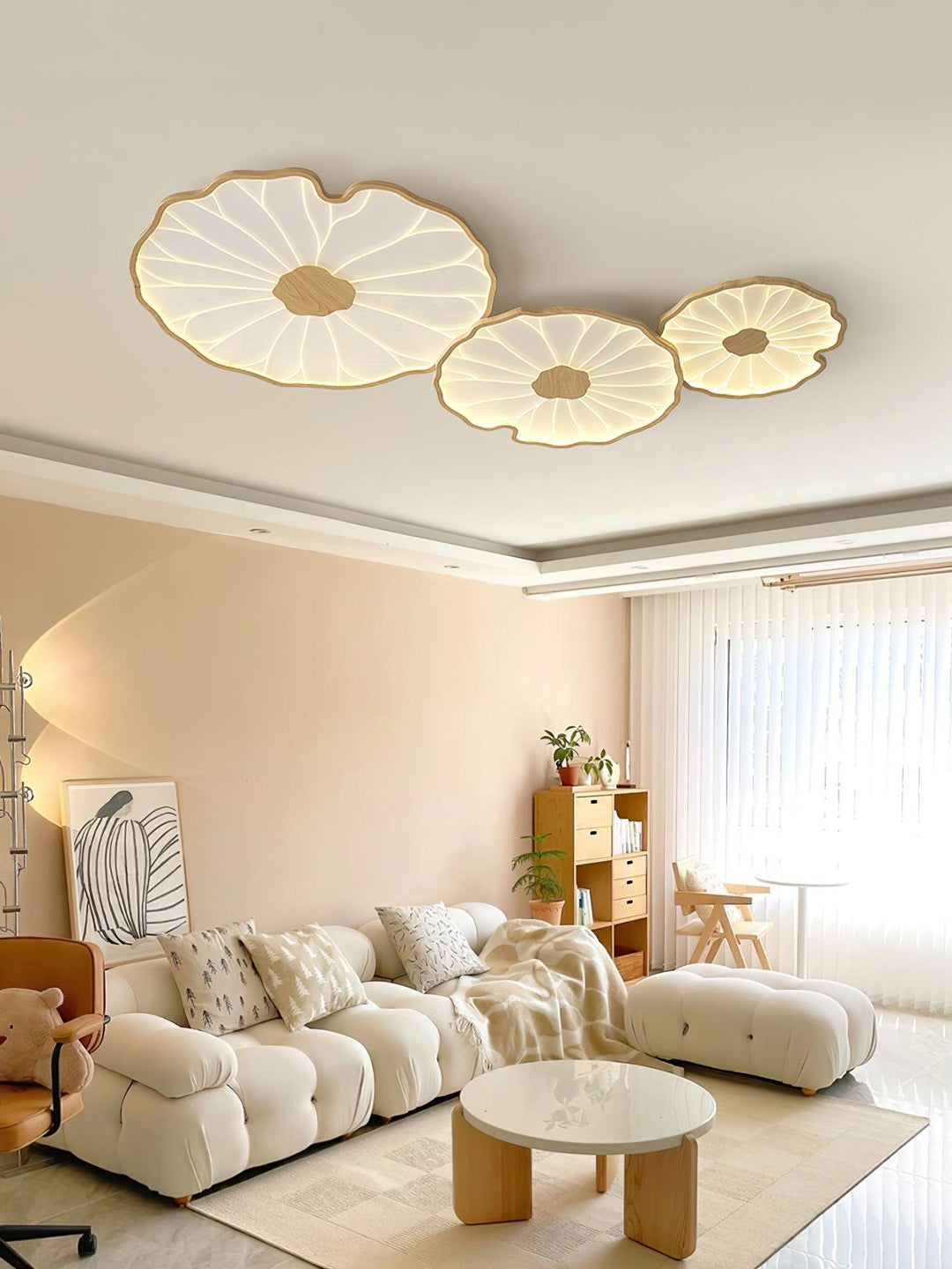 Lampa sufitowa z akrylowego liścia lotosu