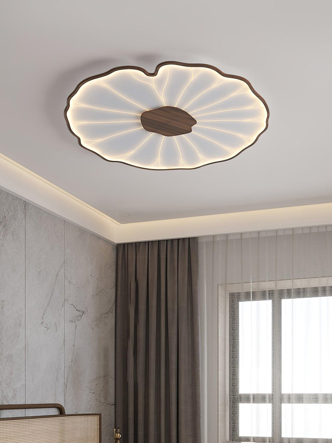 Lampa sufitowa z akrylowego liścia lotosu