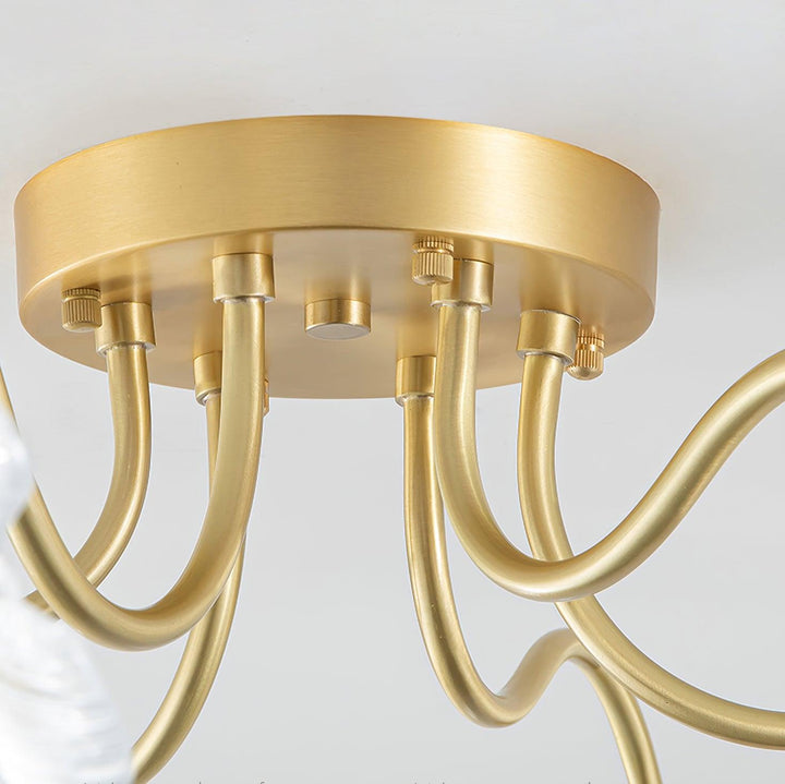 Lampa sufitowa z szkła w kształcie liścia lotosu
