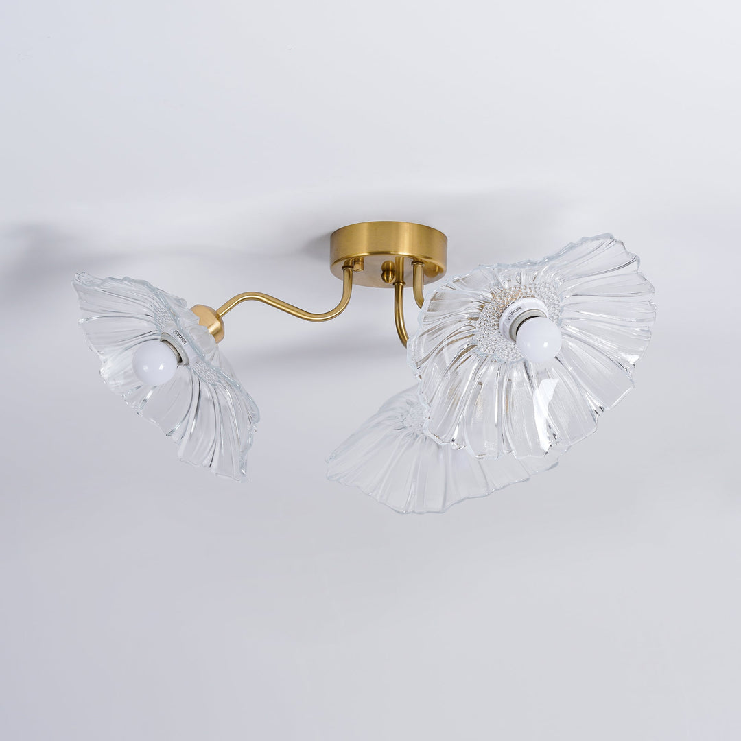 Lampa sufitowa z szkła w kształcie liścia lotosu