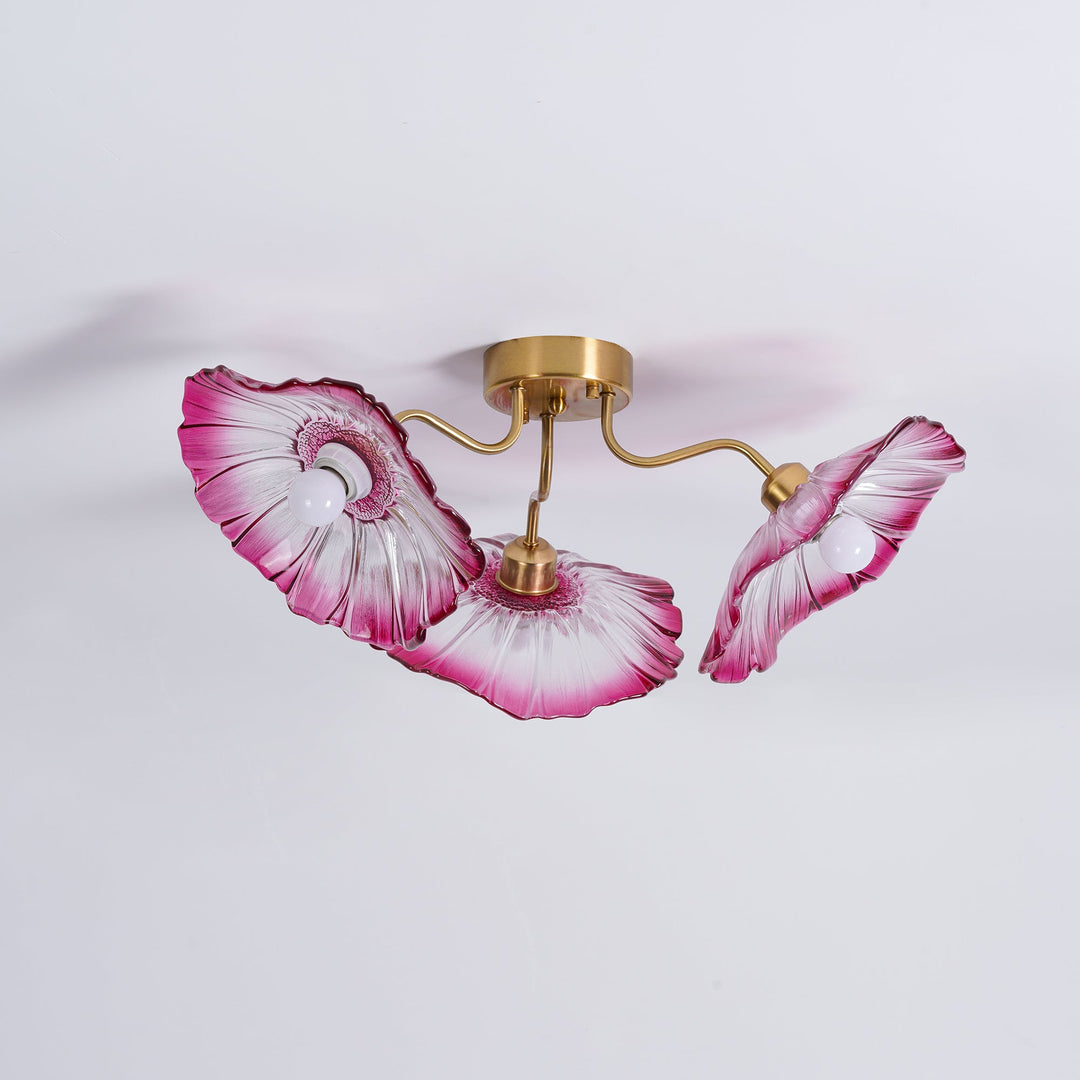 Lampa sufitowa z szkła w kształcie liścia lotosu