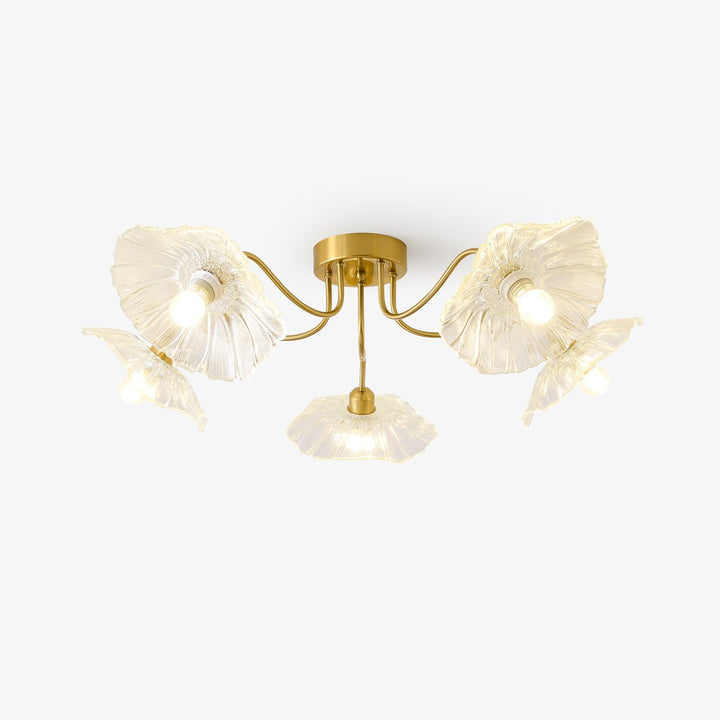 Lampa sufitowa z szkła w kształcie liścia lotosu