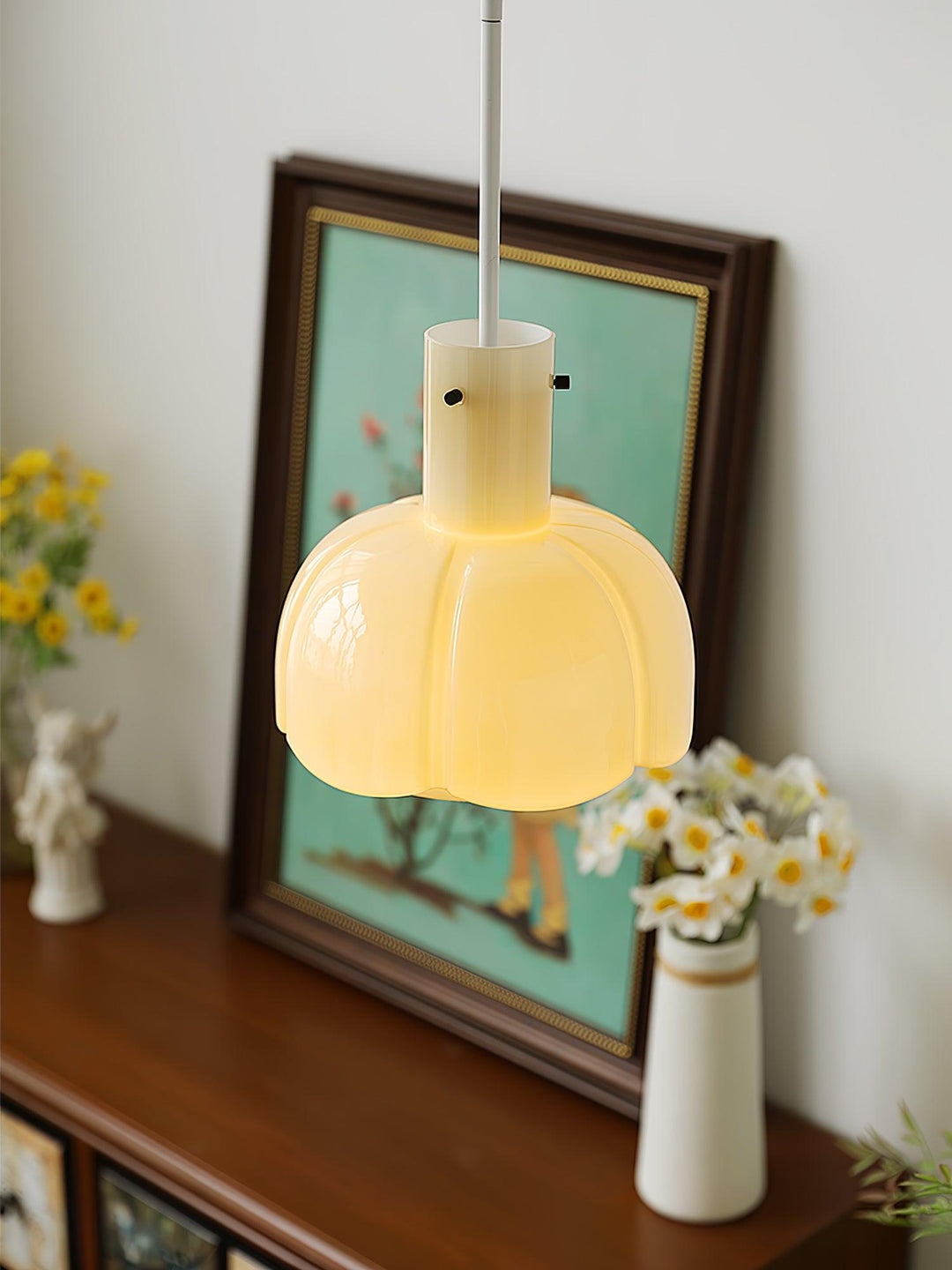 Lampa wisząca Lumina ze szklanymi płatkami