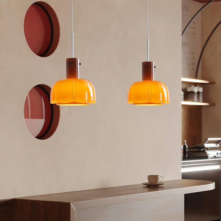 Lampa wisząca Lumina ze szklanymi płatkami