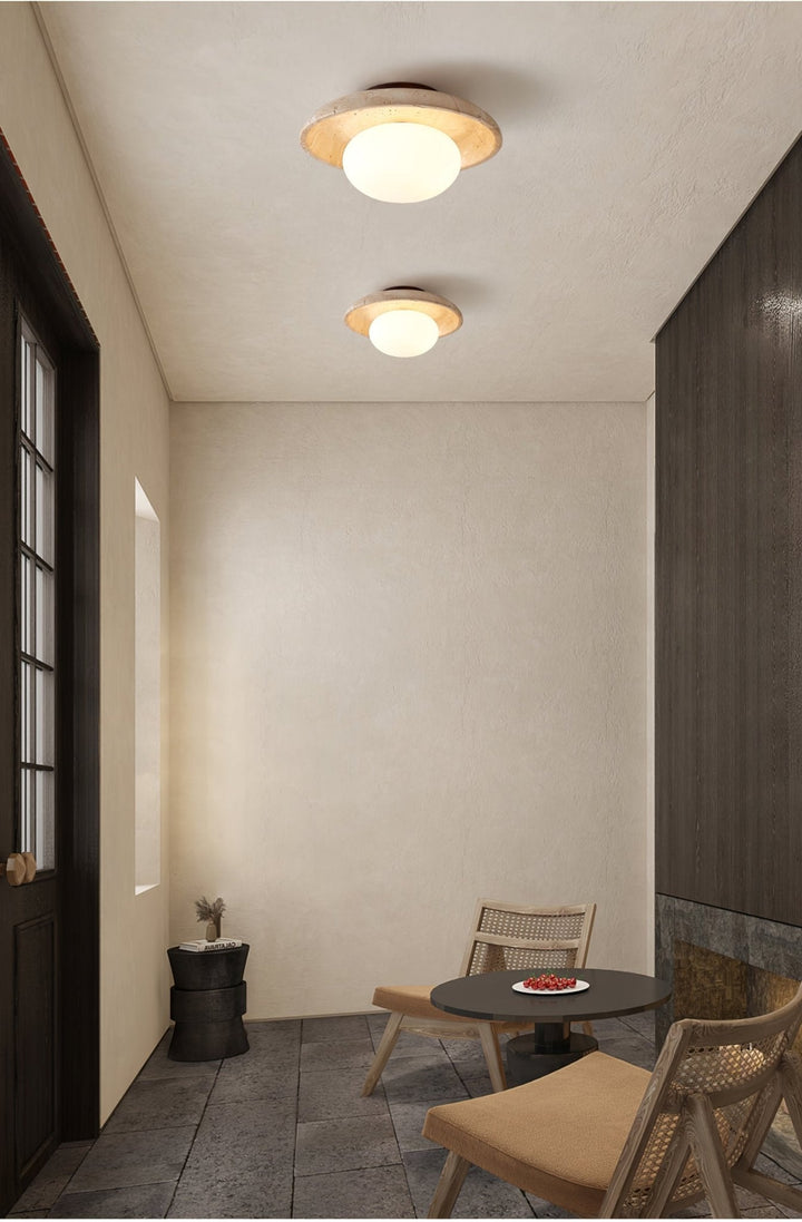 Lampa sufitowa Lunaro z trawertynu