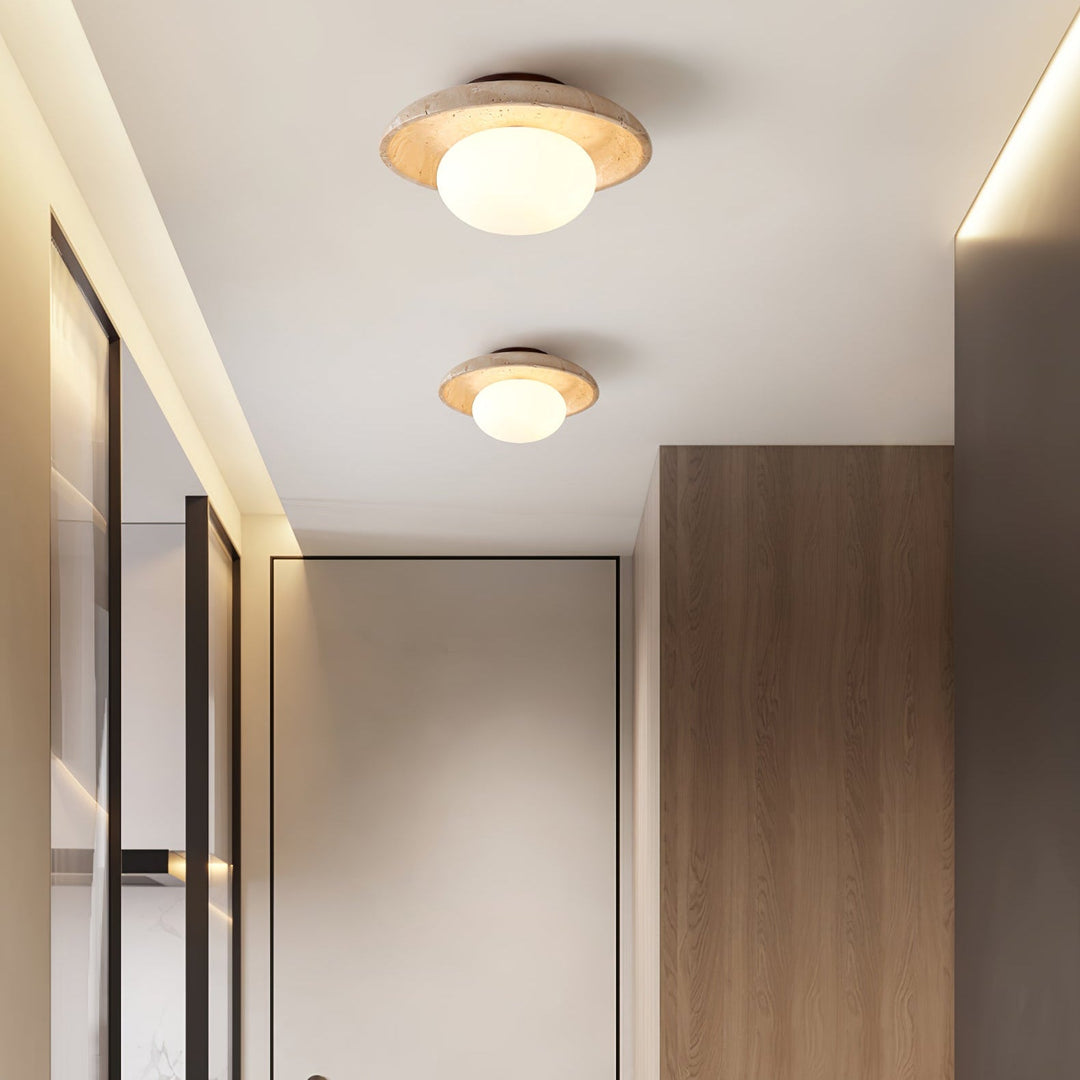 Lampa sufitowa Lunaro z trawertynu