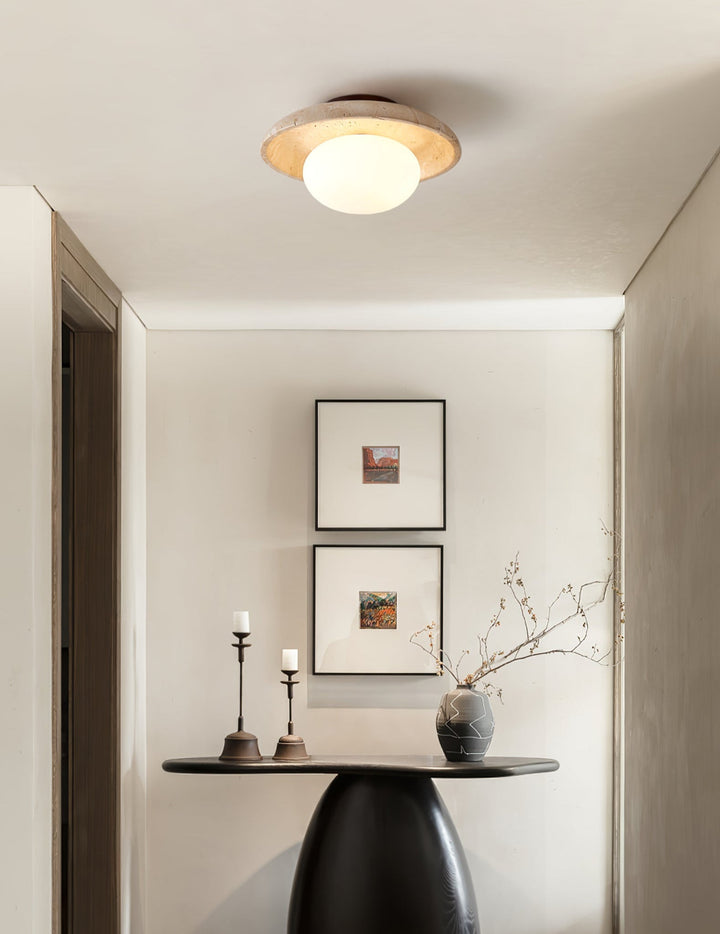 Lampa sufitowa Lunaro z trawertynu