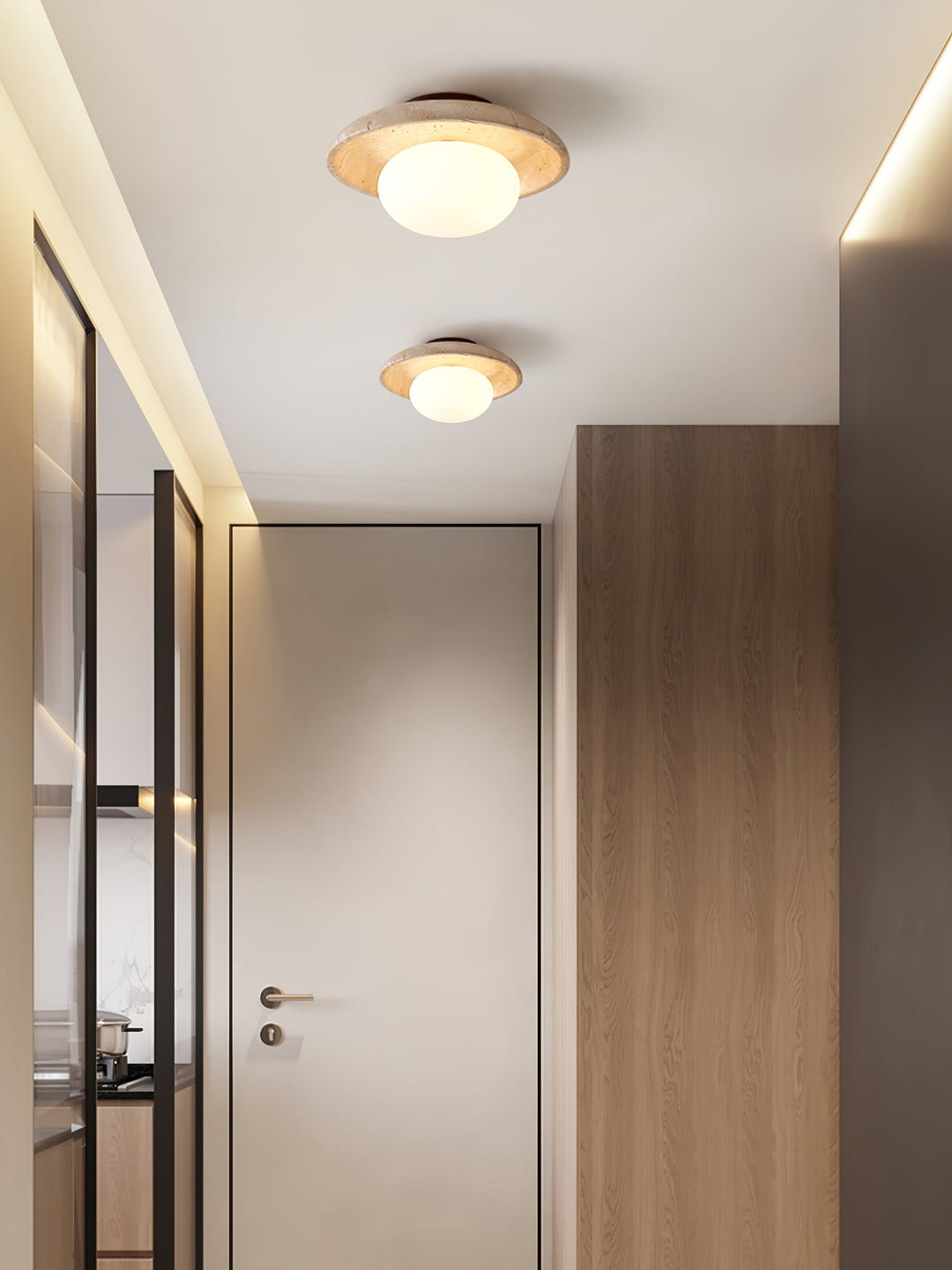 Lampa sufitowa Lunaro z trawertynu