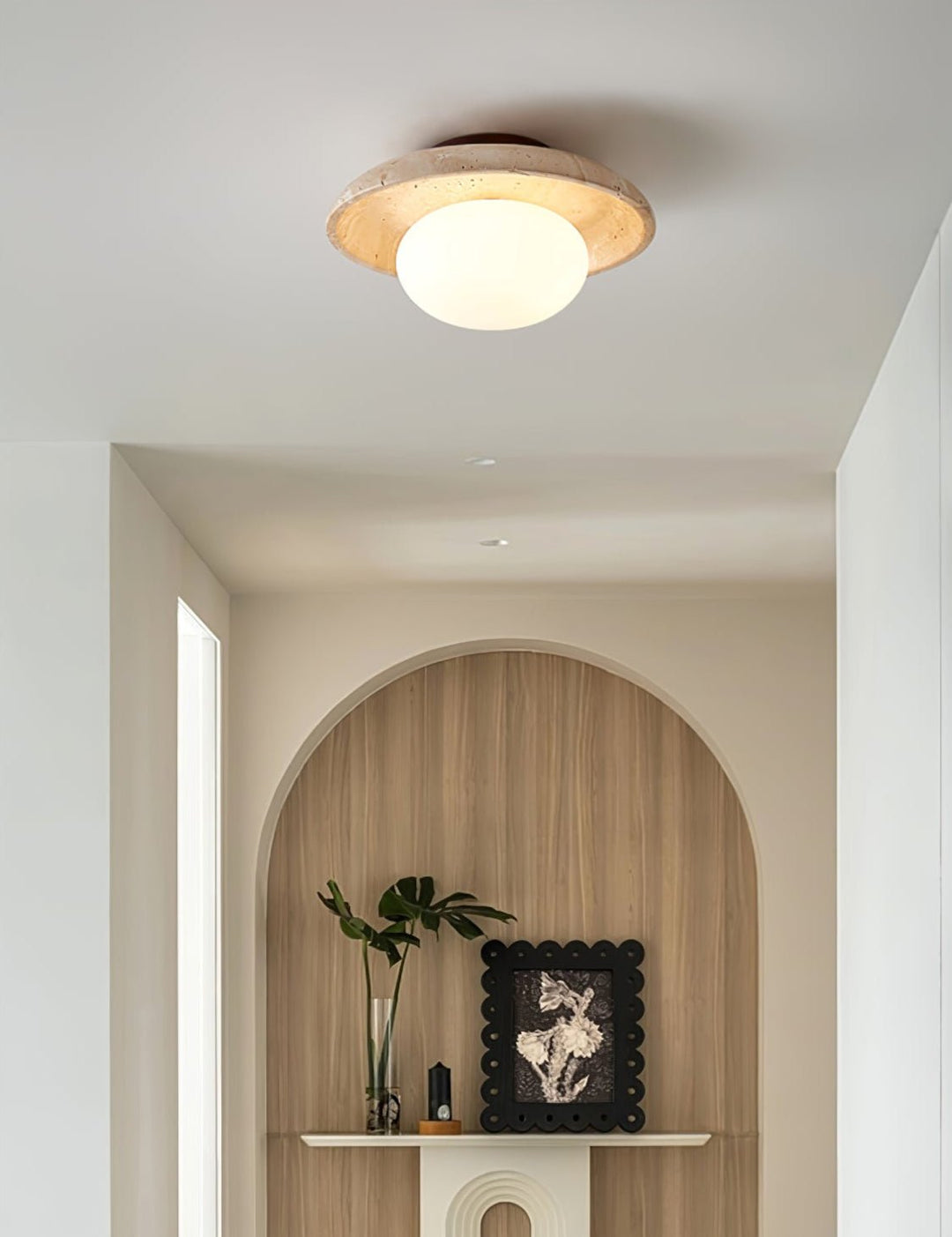 Lampa sufitowa Lunaro z trawertynu