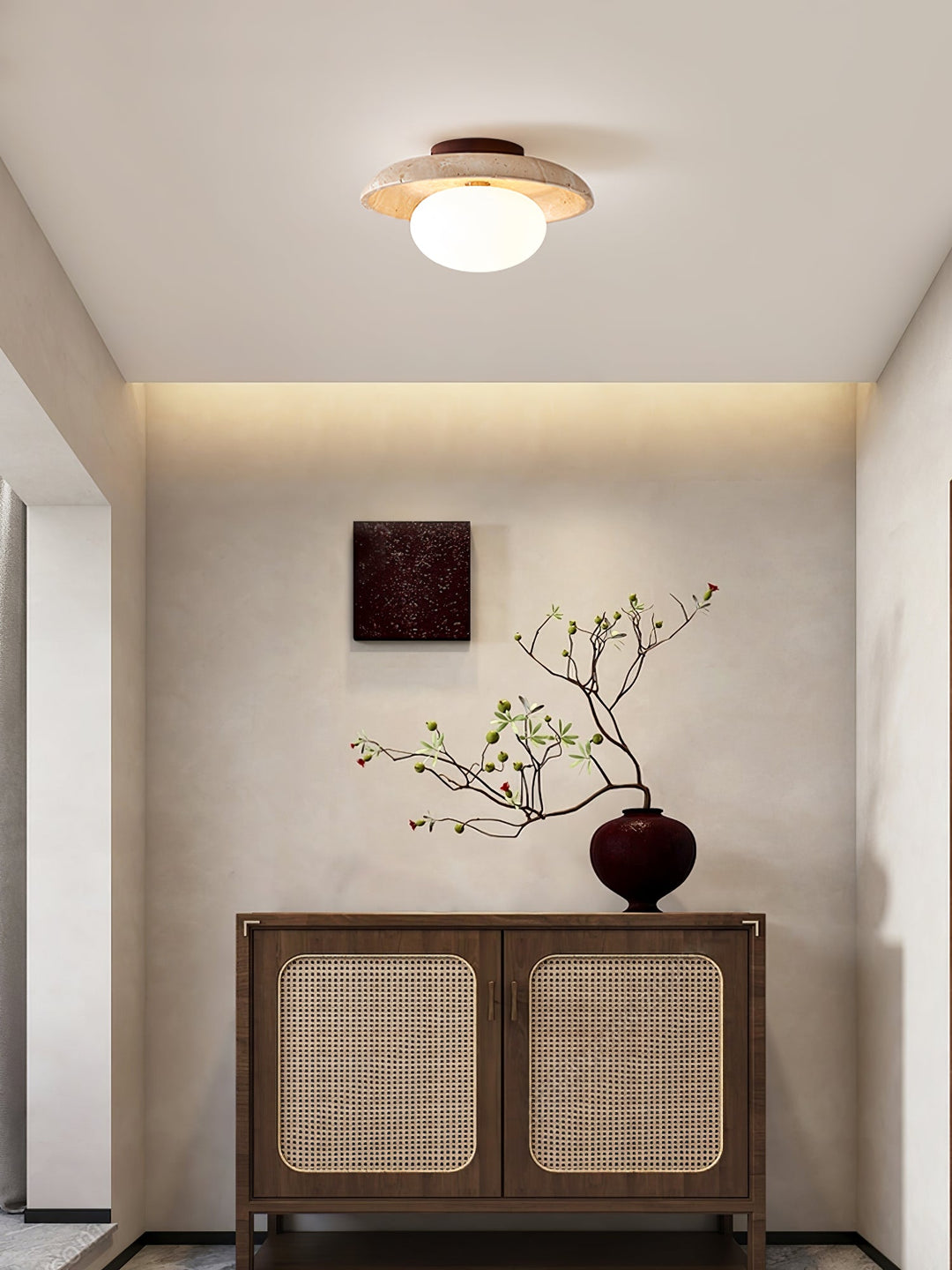 Lampa sufitowa Lunaro z trawertynu